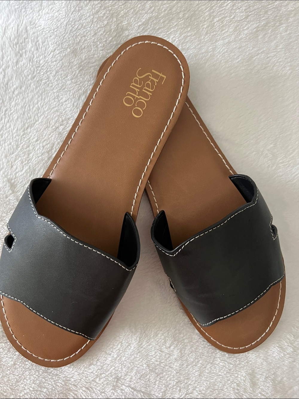 Franco Sarto Black and Brown Slide Mules size 11